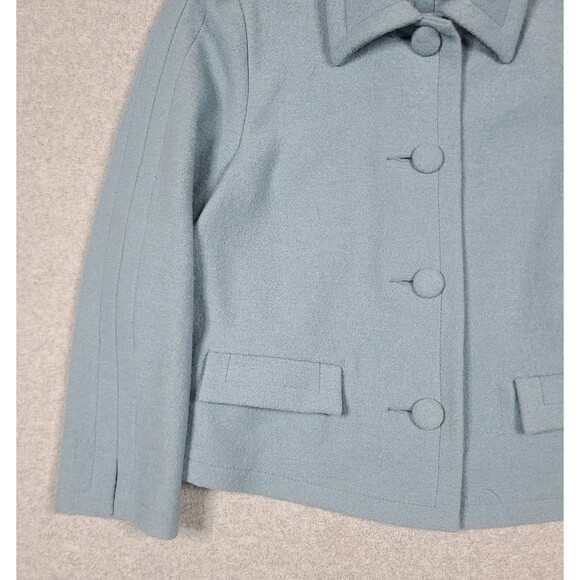 Geiger Pure Wool Jacket Womens 40 Medium Light Baby Blue - Picture 2 of 15